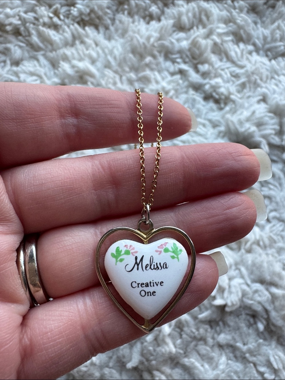 Vintage Melissa Heart Name Necklace